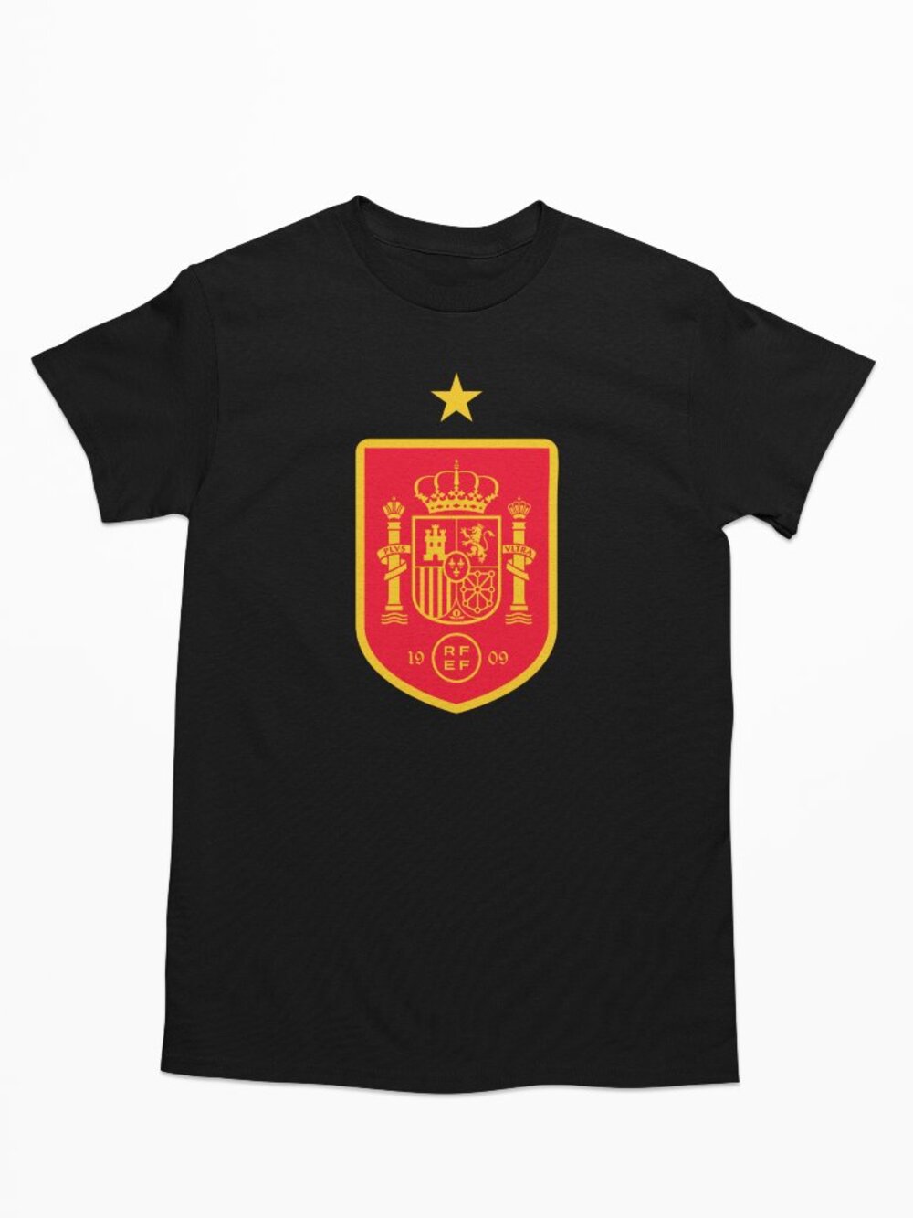 NEW Spain Espana National Soccer Team Big Logo T-Shirt BLACK
